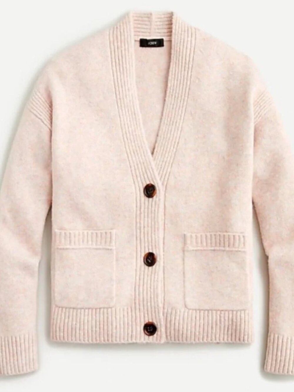 J.Crew Ivory Rainbow Supersoft Yarn Cropped Cardigan Sweater Medium